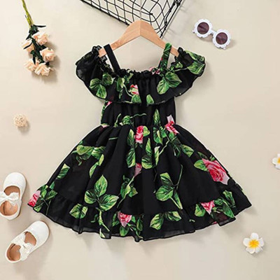 PURNKAMAAY TRENDZ Girls Maxi/Full Length Party Dress(Black, Noodle strap)