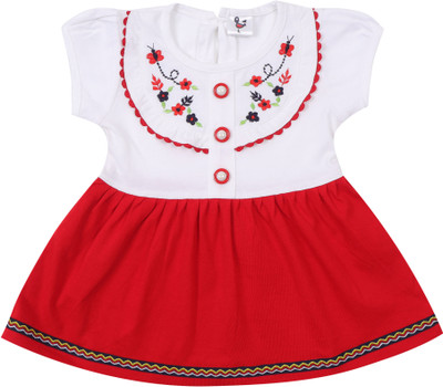 Miss & Chief Baby Baby Girls Midi/Knee Length Party Dress(Red, Cap Sleeve)