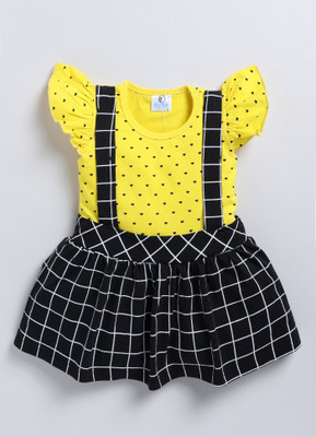 MUSKAN BEAUTY COLLECTION Girls Midi/Knee Length Casual Dress(Multicolor, Short Sleeve)
