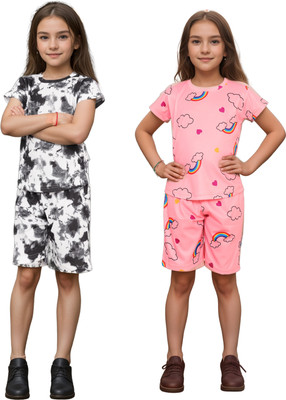 DHIMAHI ENTERPRISE Girls Midi/Knee Length Party Dress(Multicolor, Full Sleeve)