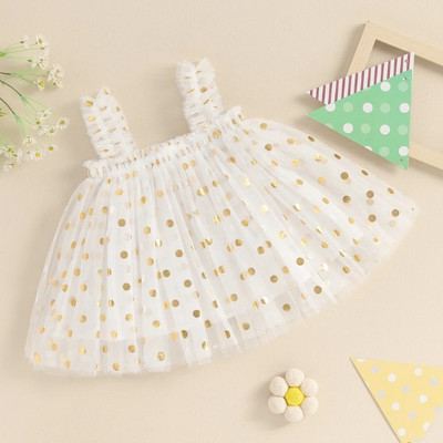 Nakrani Girls Midi/Knee Length Party Dress(White, Noodle strap)