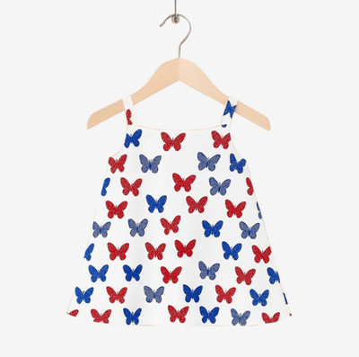 Kani Tex Indi Girls Below Knee Casual Dress(Multicolor, Sleeveless)