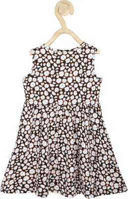 PETER ENGLAND Girls Midi/Knee Length Casual Dress(Multicolor, Sleeveless)