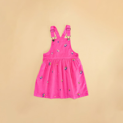 Pantaloons Junior Girls Midi/Knee Length Casual Dress(Pink, Sleeveless)