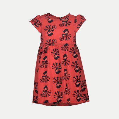 radprix Girls Maxi/Full Length Casual Dress(Red, Half Sleeve)
