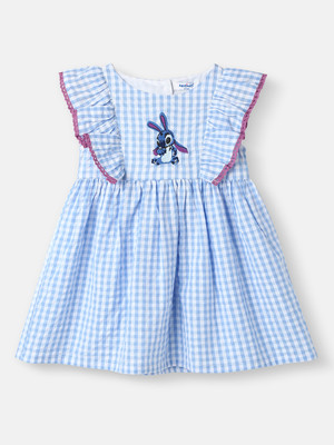 NautiNati Indi Baby Girls Midi/Knee Length Casual Dress(Blue, Sleeveless)
