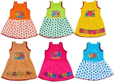 KIDS PARYANIS Girls Midi/Knee Length Party Dress(Multicolor, Sleeveless)