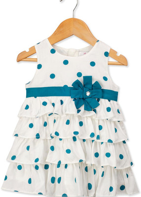 YOUNG BIRDS Indi Girls Midi/Knee Length Casual Dress(Light Blue, Sleeveless)