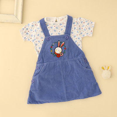 kinder's Crew Baby Girls Midi/Knee Length Casual Dress(Blue, Half Sleeve)