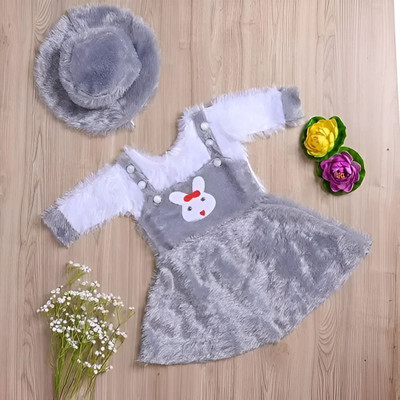 M.G.T Baby Girls Above Knee Festive/Wedding Dress(Grey, Half Sleeve)