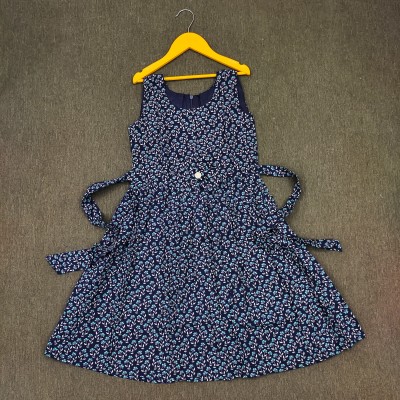 Driwa Fashion Baby Girls Below Knee Casual Dress(Dark Blue, Sleeveless)