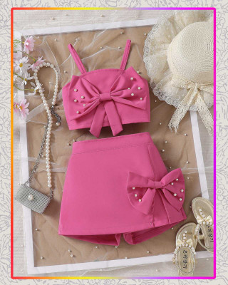 QUITIE Girls Party(Festive) Top Skirt(Pink)