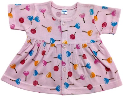 KIDS & BEBS Indi Baby Girls Midi/Knee Length Casual Dress(Pink, Half Sleeve)