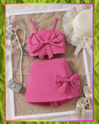 QUITIE Girls Party(Festive) Top Skirt(Pink)