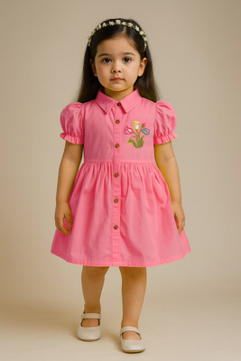 SARDAR DRESSES Girls Midi/Knee Length Party Dress(Multicolor, Short Sleeve)
