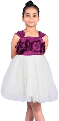 stylestorm Girls Midi/Knee Length Festive/Wedding Dress(Multicolor, Sleeveless)