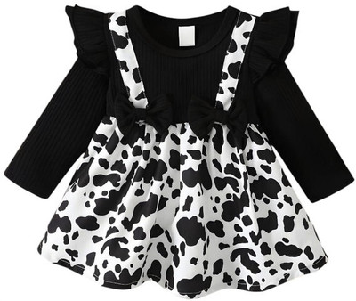 CARTIKKAAY Baby Girls Midi/Knee Length Party Dress(Multicolor, Fashion Sleeve)