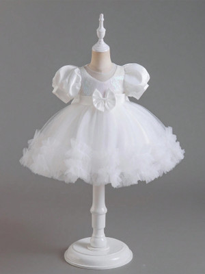 kastbhanjan Indi Girls Above Knee Casual Dress(Pink, Short Sleeve)