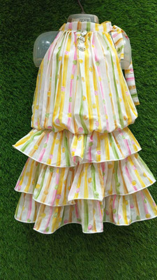 Sonaldress Baby Girls Midi/Knee Length Festive/Wedding Dress(Multicolor, Sleeveless)