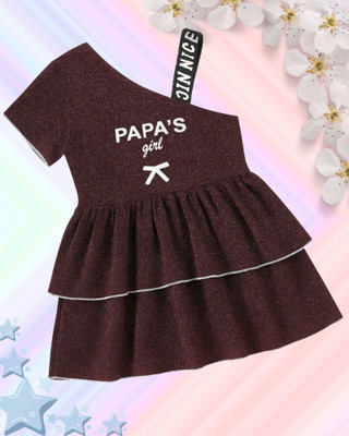 ADDYVERO Girls Midi/Knee Length Party Dress(Maroon, Fashion Sleeve)