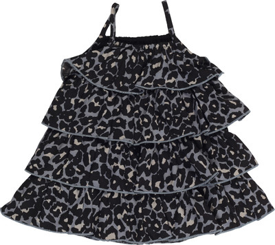 YOUNG BIRDS Indi Girls Midi/Knee Length Casual Dress(Black, Sleeveless)