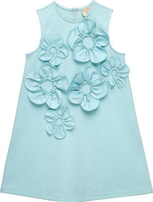 Spunkies Girls Short/Mid Thigh Casual Dress(Light Blue, Fashion Sleeve)