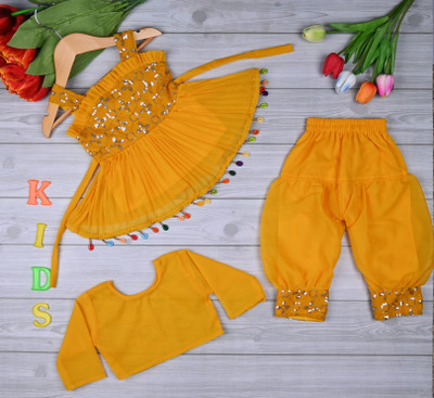 SAMJHO FASHION Baby Girls Party(Festive) Gown Pant(DARK YELLOW)