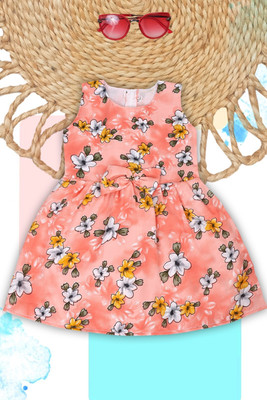 THE SKYLARK ENTERPRISE Girls Above Knee Casual Dress(Yellow, Sleeveless)