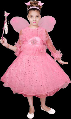 Boys Fashion Girls Maxi/Full Length Festive/Wedding Dress(Pink, 3/4 Sleeve)