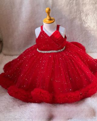 LM FASHION Baby Girls Maxi/Full Length Party Dress(Red, Sleeveless)