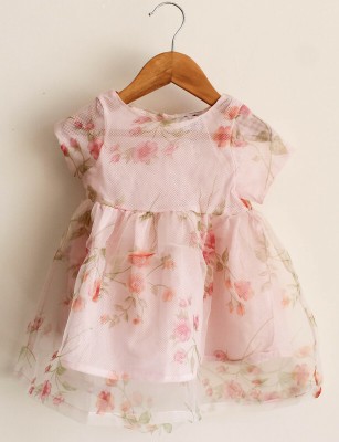 Woonie Baby Girls Midi/Knee Length Casual Dress(Multicolor, Short Sleeve)