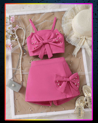 QUITIE Girls Party(Festive) Top Skirt(Pink)