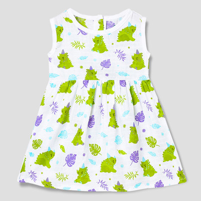 The Boo Boo Club Girls Midi/Knee Length Casual Dress(Green, Sleeveless)