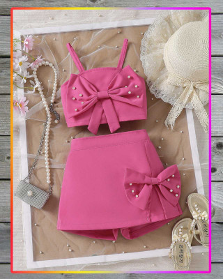 QUITIE Girls Party(Festive) Top Skirt(Pink)