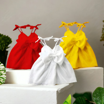 A M SWEET DRESSES Indi Baby Girls Above Knee Festive/Wedding Dress(Multicolor, Noodle strap)