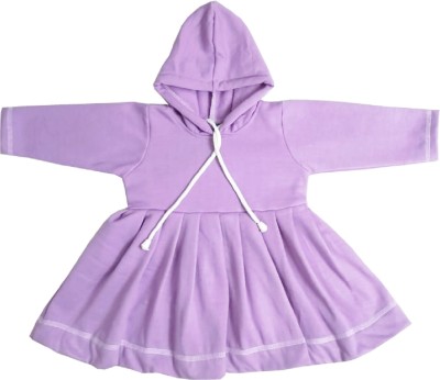 paridhaanmart Girls Midi/Knee Length Casual Dress(Purple, Full Sleeve)