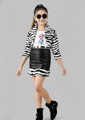 SWEETY NX Girls Midi/Knee Length Casual Dress(Black, 3/4 Sleeve)