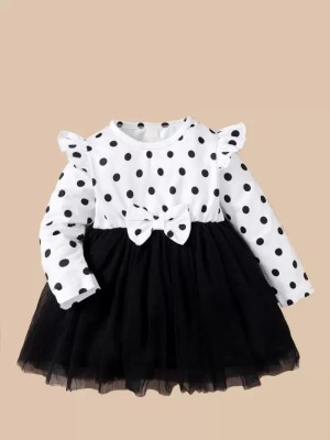 PURNKAMAAY TRENDZ Baby Girls Maxi/Full Length Casual Dress(White, Full Sleeve)
