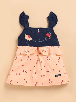 I Love Mom Indi Baby Girls Above Knee Casual Dress(Pink, Sleeveless)