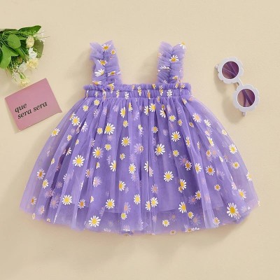 ZARRA Baby Girls Mini/Short Casual Dress(Purple, Sleeveless)