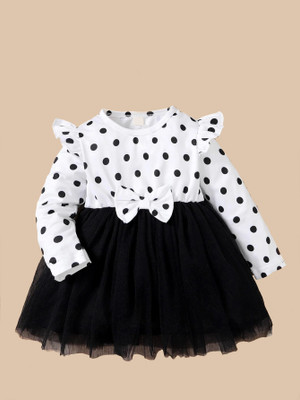 Netra Creation Baby Girls Midi/Knee Length Casual Dress(Black, Full Sleeve)