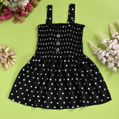 NEW BADSHA DRESSES Girls Midi/Knee Length Casual Dress(Black, Sleeveless)