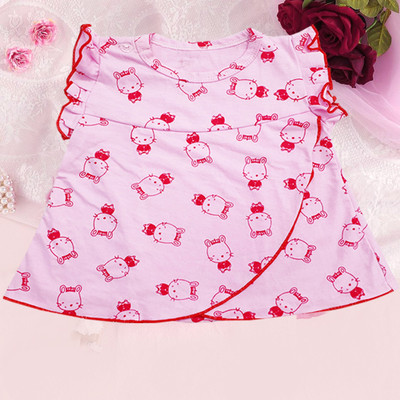 KIDEEZGUILD... Girls Short/Mid Thigh Casual Dress(Pink, Sleeveless)