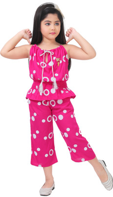 LINK KWALITY Girls Party(Festive) Top Pant(Pink)