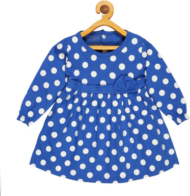 babeezworld Girls Midi/Knee Length Casual Dress(Blue, Full Sleeve)