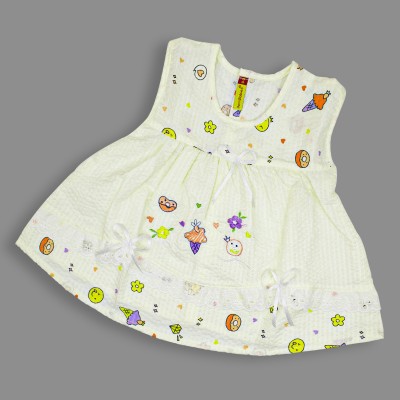 Born Babies Indi Baby Girls Midi/Knee Length Casual Dress(Multicolor, Sleeveless)