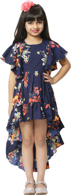 Wish Little Girls Above Knee Casual Dress(Multicolor, Cap Sleeve)