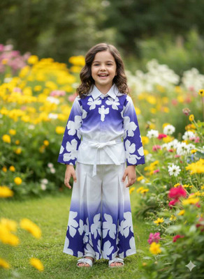 ANAJI Girls Party(Festive) Shirt Pyjama(navy blue)