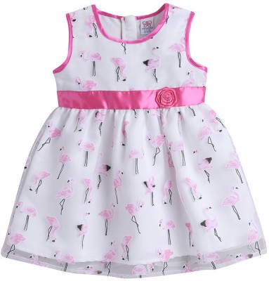 Mama & Bebe Indi Baby Girls Midi/Knee Length Casual Dress(Pink, Sleeveless)