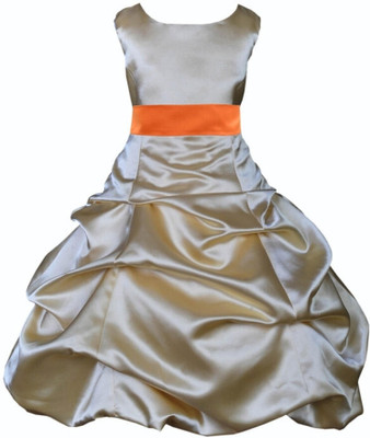 Wish littlle Baby Girls Midi/Knee Length Party Dress(Gold, Sleeveless)